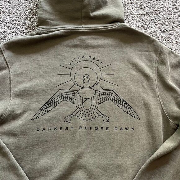 Sitka Gear Darkest Before Dawn Hoodie Sweatshirt Green Hunting Mens Small - Picture 3 of 9